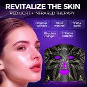 Lovsheme Red Light Therapy for Face, LED Face Mask Light Therapy, Omnilux Red Light Therapy Mask for Acne, Wrinkles and Skin Rejuvenation, 280 LEDS, 3 Modes, 10-Min Auto Off, Eye Protection Included