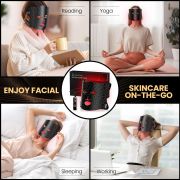 Lovsheme LED Face Mask Light Therapy, Enhance Red Light Therapy Mask for Face Acne, Wrinkles & Skin Rejuvenation, 3 Light Modes & Timing Settings, Eye Protection, Portable LED Face Mask Home Skincare