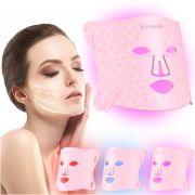 Lovsheme LED Face Mask for Skin Rejuvenation – 3 Light Modes for Anti-Inflammatory, Acne Treatment, & Anti-Wrinkle Face Light Therapy Device – Safe & Effective Light Mask with Remote Control