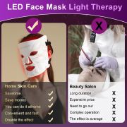 Lovsheme Red Light Therapy for Face, LED Face Mask Light Therapy, Omnilux Red Light Therapy Mask for Acne, Wrinkles and Skin Rejuvenation, 280 LEDs, 3 Modes, 10-Min Auto Off, Eye Protection Included