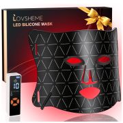 Lovsheme LED Face Mask – Professional Grade Skincare at Home – FDA Approved Red Light Therapy Mask for Acne, Wrinkles, and Skin Rejuvenation – 3 Light Modes – Remote Control – Includes Eye Protection